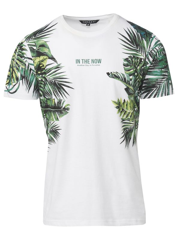 KOROSHI KOROSHI Тениска  зелено / бяло