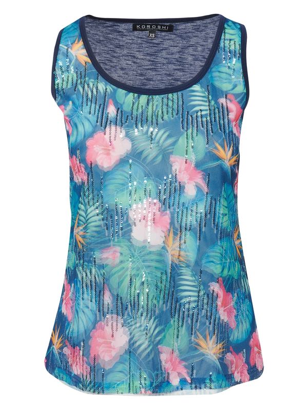 KOROSHI KOROSHI Топ  нейви синьо / петрол / оранжево / розово