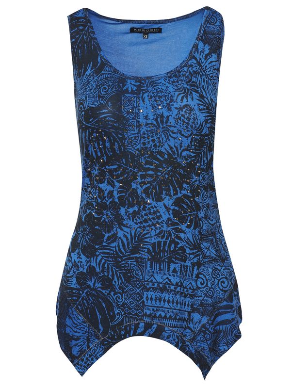 KOROSHI KOROSHI Топ  синьо / нейви синьо / прозрачно