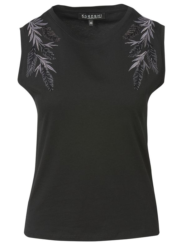 KOROSHI KOROSHI Топ  сив меланж / черно