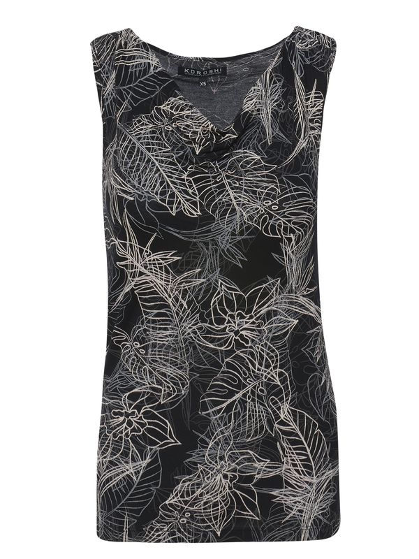 KOROSHI KOROSHI Топ  светлосиво / черно / бяло