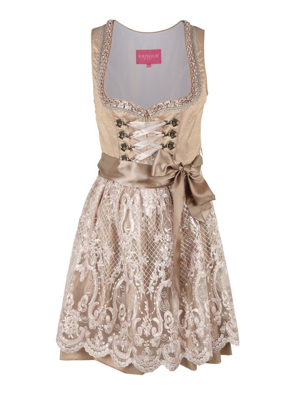 Krüger Madl Krüger Madl Рокля в стил Dirndl  цвят "пясък" / пепел от рози / мръсно бяло