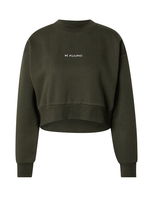 KUUNO KUUNO Спортен суитшърт с качулка  зелено / бяло