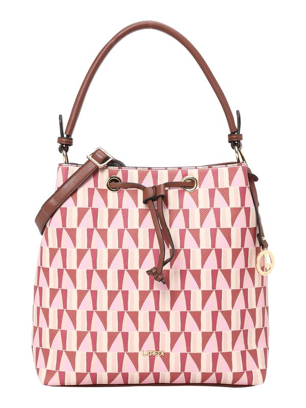 L.CREDI L.CREDI Дамска чанта 'Madeline'  кафяво / бледорозово / бяло