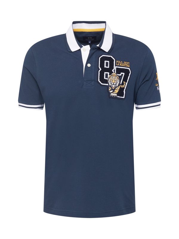 La Martina La Martina Тениска  нейви синьо / светлокафяво / бяло