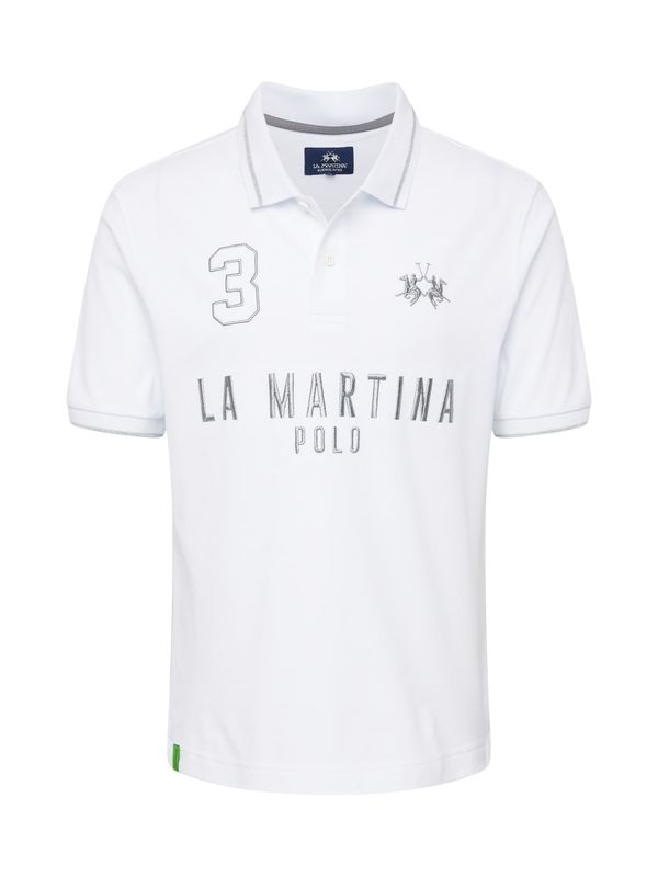 La Martina La Martina Тениска  сиво / зелено / бяло