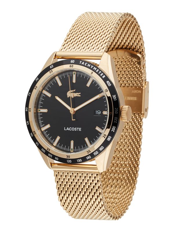 LACOSTE LACOSTE Аналогов часовник 'Everett'  злато / черно