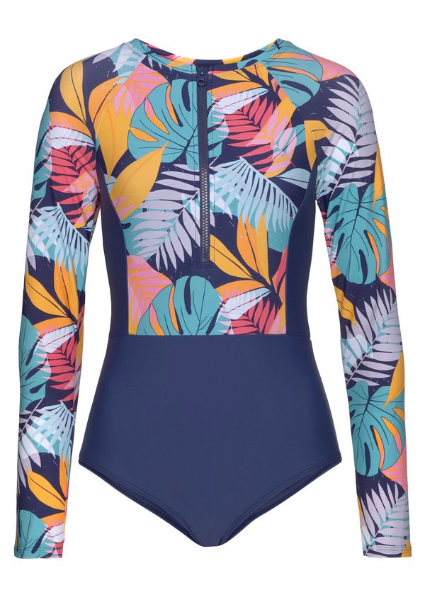 LASCANA ACTIVE LASCANA ACTIVE Спортен бански  нейви синьо / циан / шафран / пъпеш