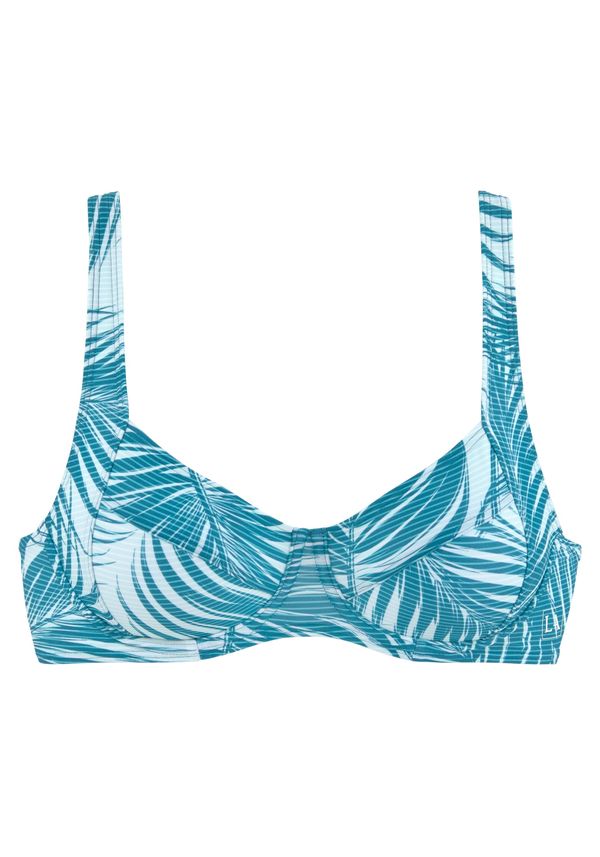 LASCANA ACTIVE LASCANA ACTIVE Спортен бикини топ  петрол / бяло