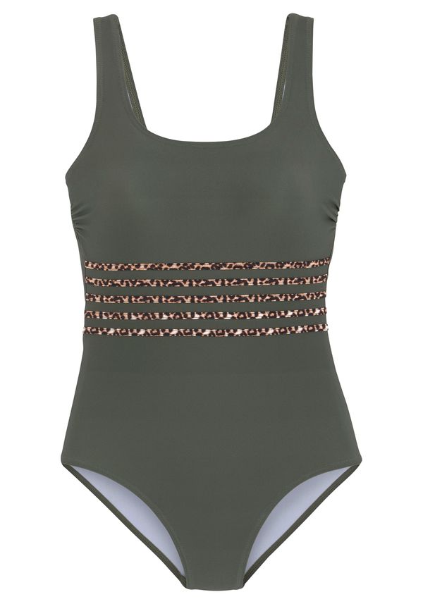 LASCANA LASCANA Бански костюм  бежово / елхово зелено / черно