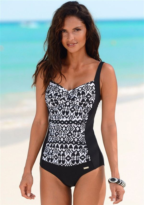 LASCANA LASCANA Бански костюм  черно / бяло