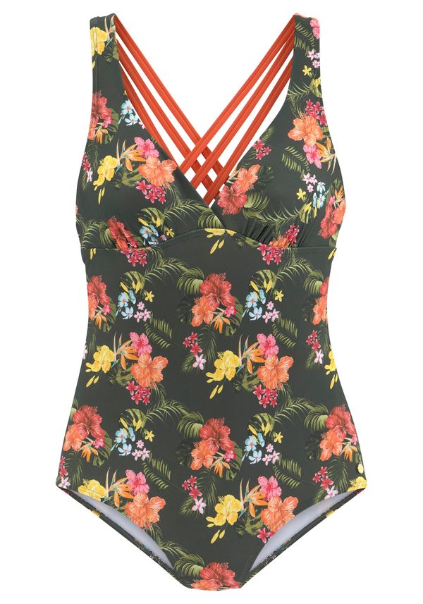 LASCANA LASCANA Бански костюм 'Tahiti'  светлосиньо / жълто / маслина / тревнозелено / тъмнооранжево