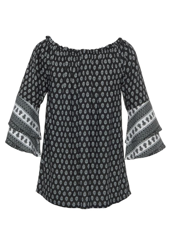 LASCANA LASCANA Блуза  черно / бяло