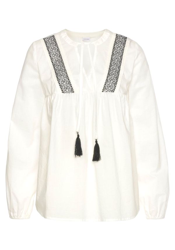 LASCANA LASCANA Блуза  черно / бяло