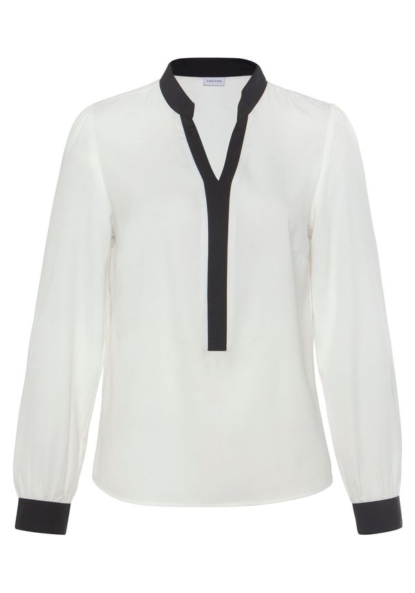 LASCANA LASCANA Блуза  екрю / черно