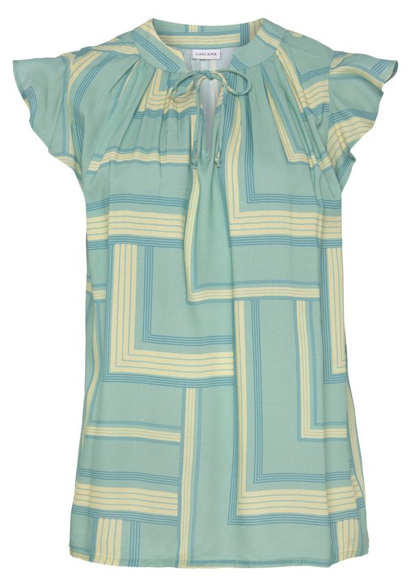 LASCANA LASCANA Блуза  кремаво / зелено