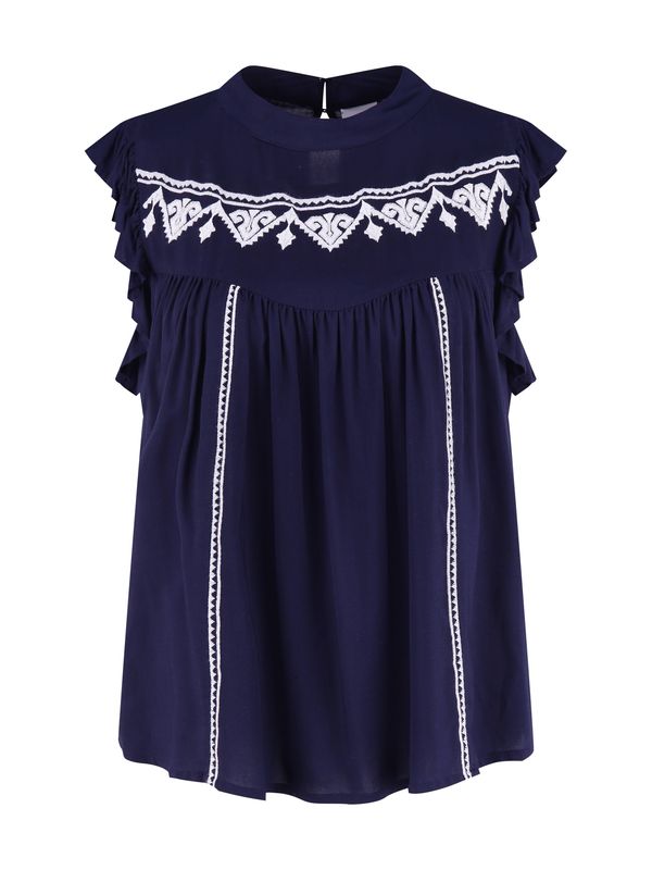 LASCANA LASCANA Блуза  нейви синьо / бяло