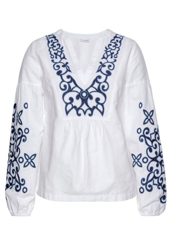 LASCANA LASCANA Блуза  синьо / бяло