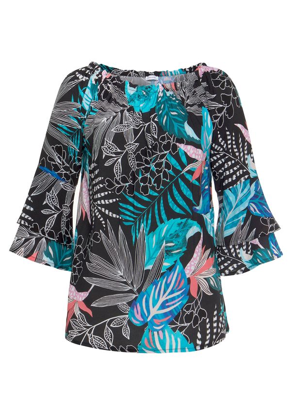 LASCANA LASCANA Блуза  синьо / нейви синьо / лазурно синьо / бяло