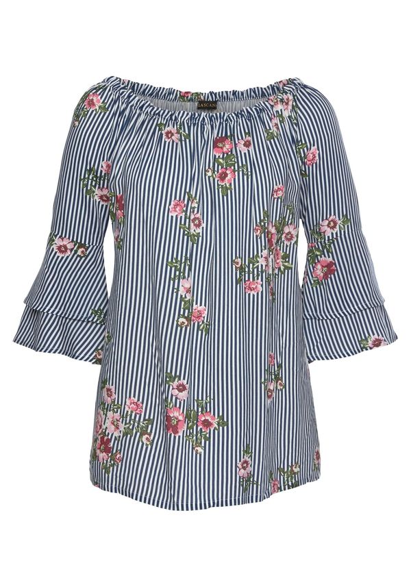 LASCANA LASCANA Блуза  зелено / розово / бяло