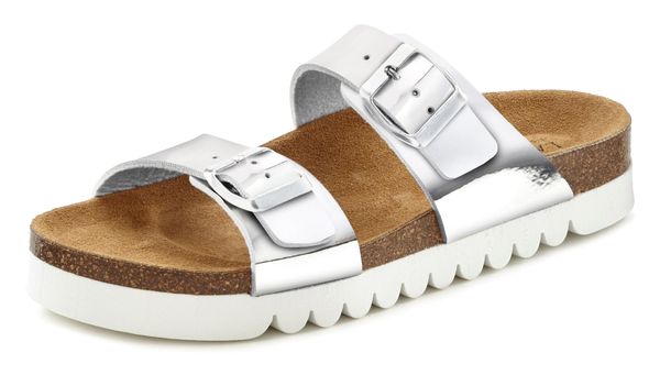 LASCANA LASCANA Чехли  кафяво / сребърно / бяло