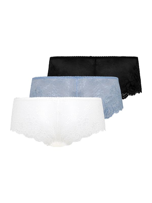 LASCANA LASCANA Дамски бикини 'Hipster'  опушено синьо / черно / бяло