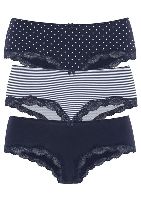 LASCANA LASCANA Дамски бикини  нощно синьо / бяло