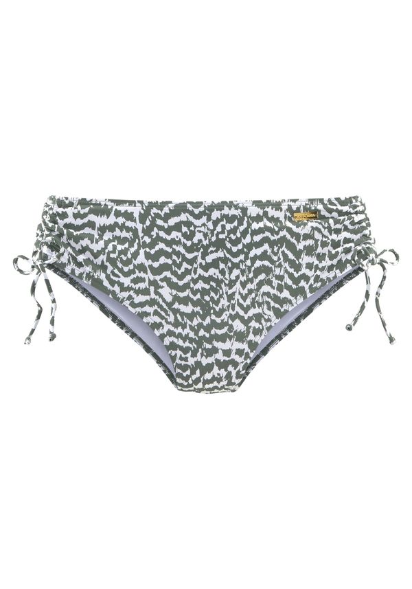 LASCANA LASCANA Долнище на бански тип бикини  маслина / бяло