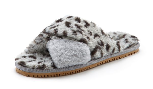 LASCANA LASCANA Домашни пантофи  сиво / черно