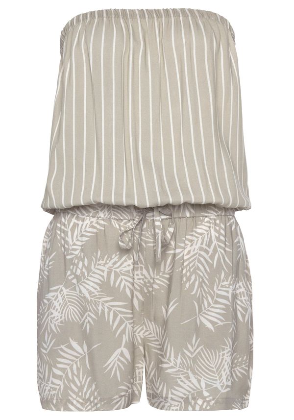 LASCANA LASCANA Гащеризон  сиво / бяло