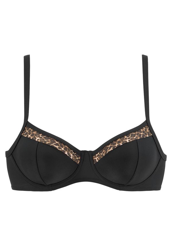 LASCANA LASCANA Горнище на бански 'Adele'  бежово / кафяво / черно