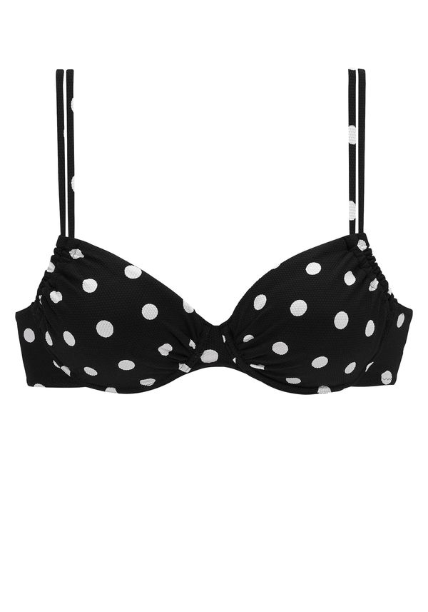 LASCANA LASCANA Горнище на бански  черно / бяло