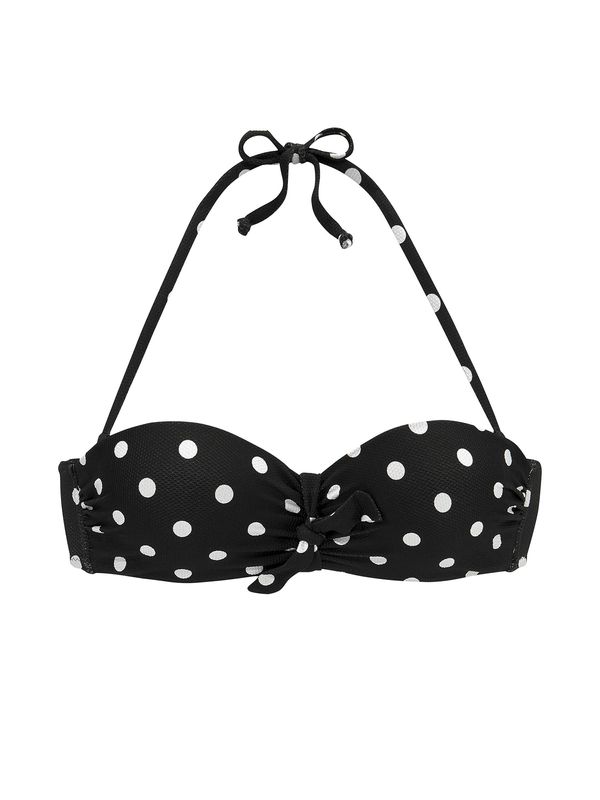 LASCANA LASCANA Горнище на бански  черно / бяло