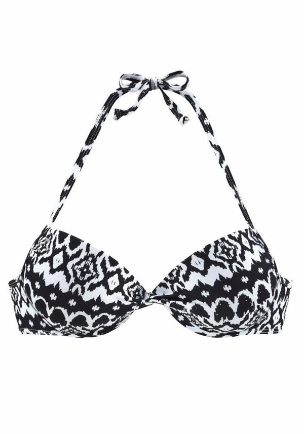 LASCANA LASCANA Горнище на бански  черно / бяло