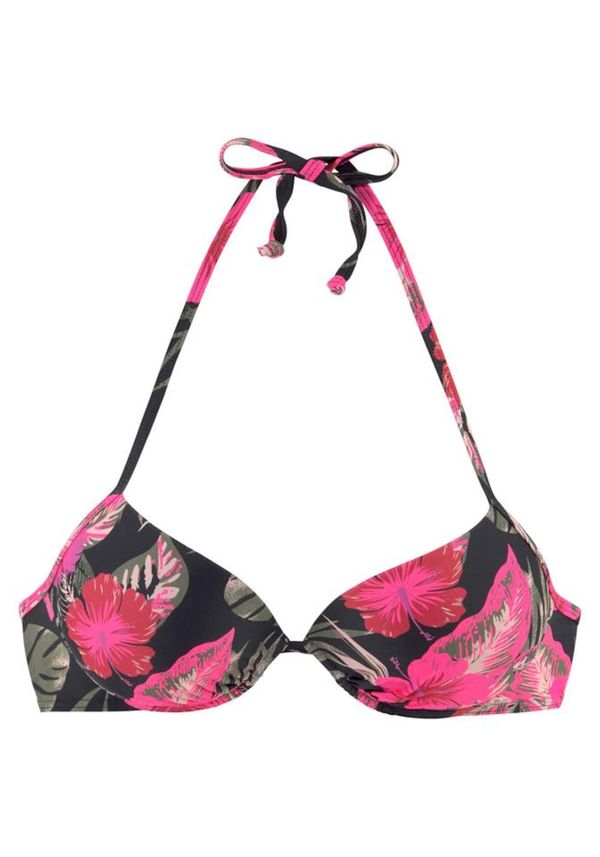 LASCANA LASCANA Горнище на бански 'Elsa'  зелено / розово / червено / черно