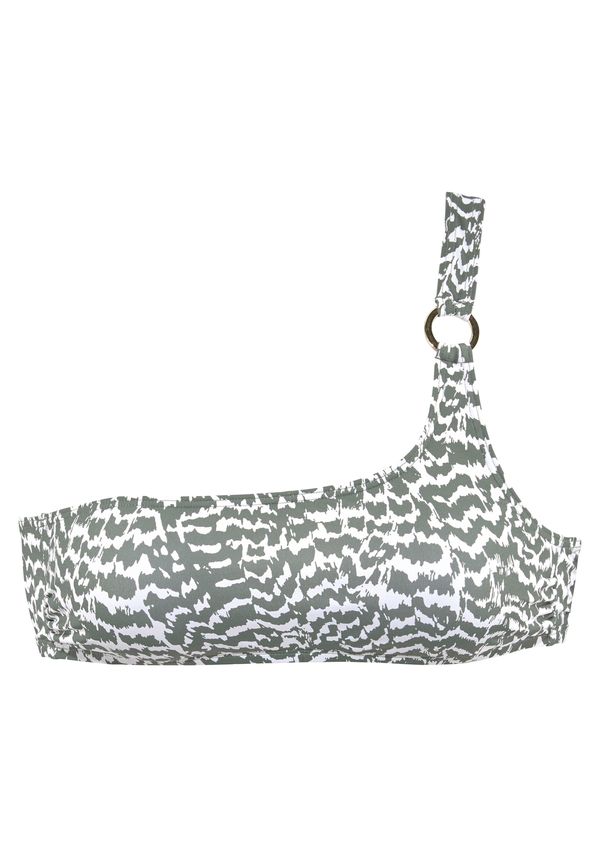 LASCANA LASCANA Горнище на бански  маслина / бяло