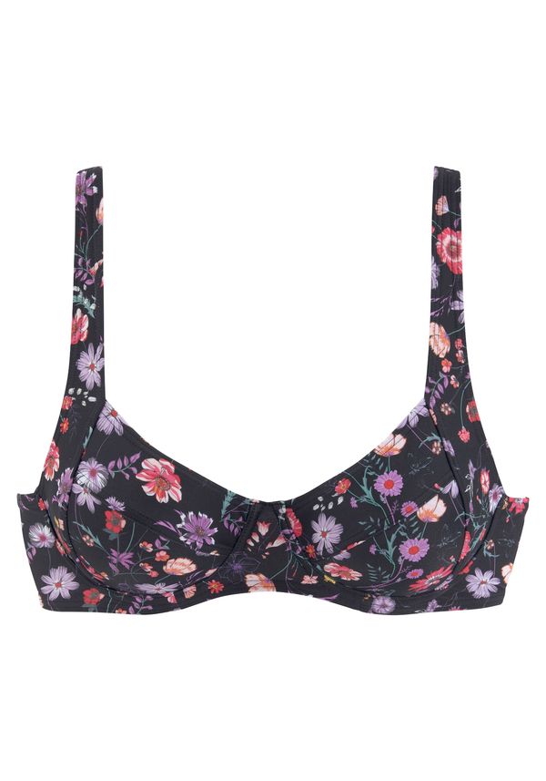 LASCANA LASCANA Горнище на бански  пъстро / черно