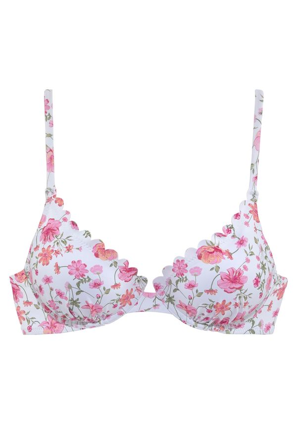 LASCANA LASCANA Горнище на бански  зелено / розово / червено / бяло