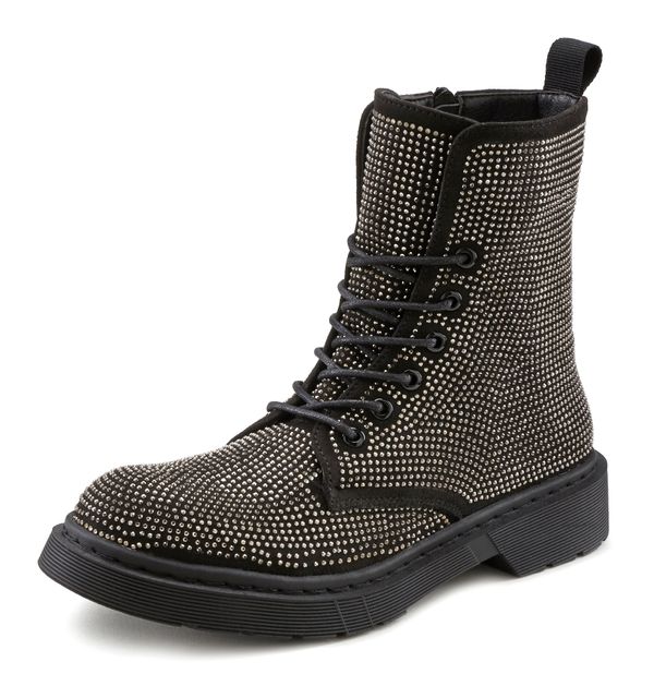 LASCANA LASCANA Къси ботуши  черно / сребърно