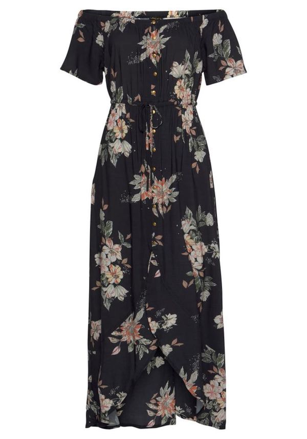 LASCANA LASCANA Лятна рокля  светложълто / светлозелено / светлооранжево / черно