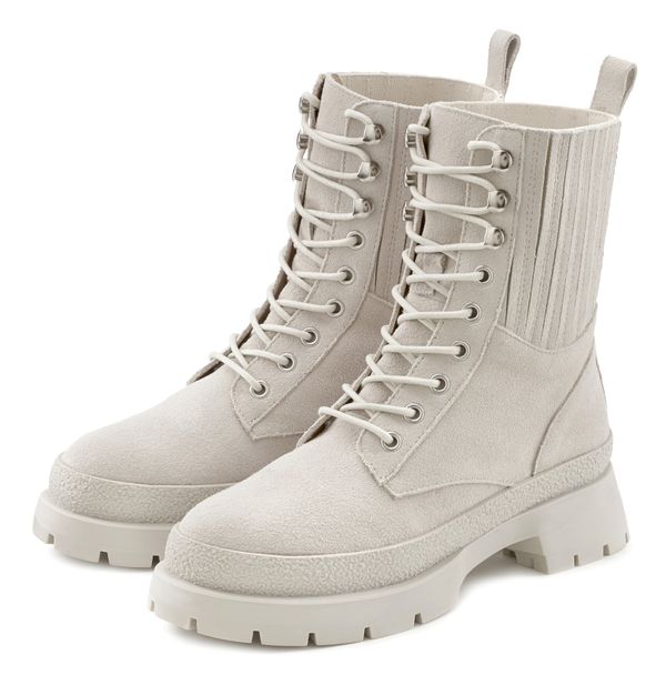 LASCANA LASCANA Ниски ботуши с връзки  бежово