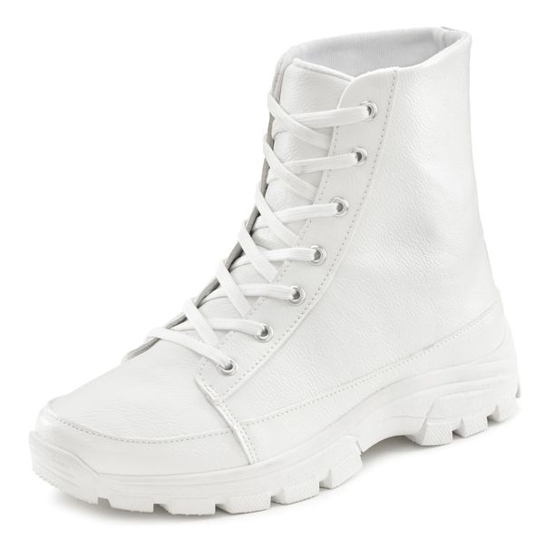 LASCANA LASCANA Ниски ботуши с връзки  бяло