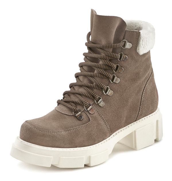 LASCANA LASCANA Ниски ботуши с връзки  мока / мръсно бяло