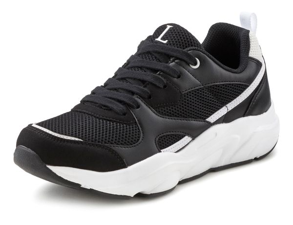 LASCANA LASCANA Ниски маратонки  светлосиво / черно