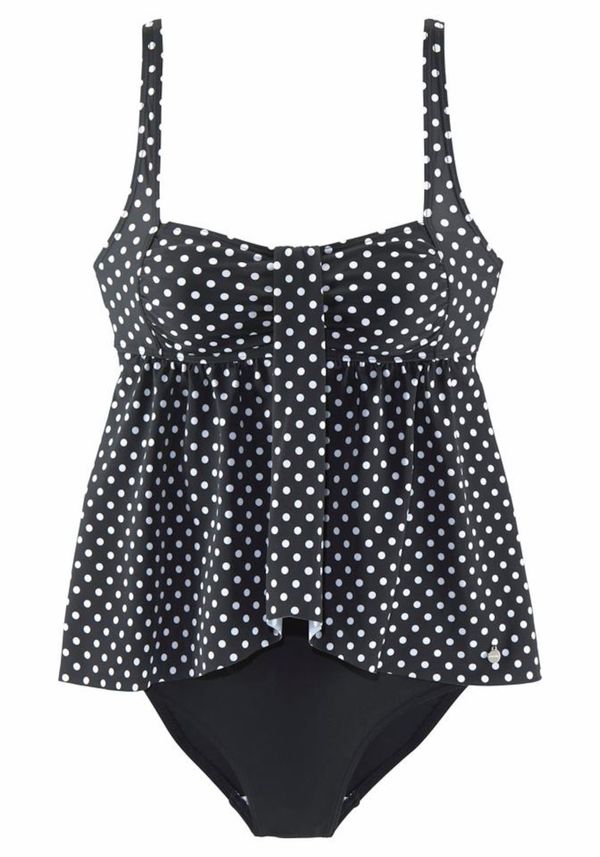 LASCANA LASCANA Оформящ цял бански  черно / бяло