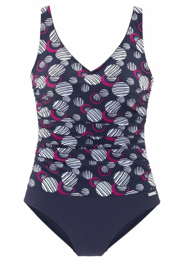 LASCANA LASCANA Оформящ цял бански  нейви синьо / червено / бяло