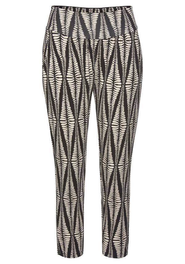 LASCANA LASCANA Панталон 'Grafik'  бежово / черно