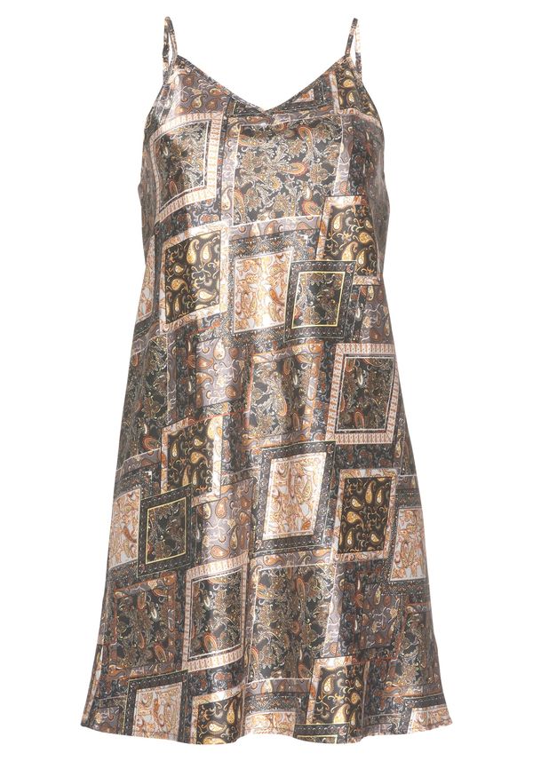 LASCANA LASCANA пеньоар  мока / светложълто / оранжево / черно / бяло