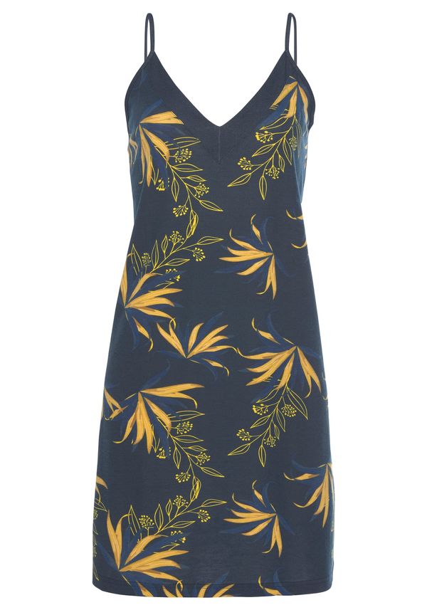 LASCANA LASCANA пеньоар  нейви синьо / светлокафяво / шафран