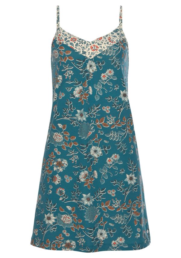 LASCANA LASCANA пеньоар  светлокафяво / антрацитно черно / петрол / бяло